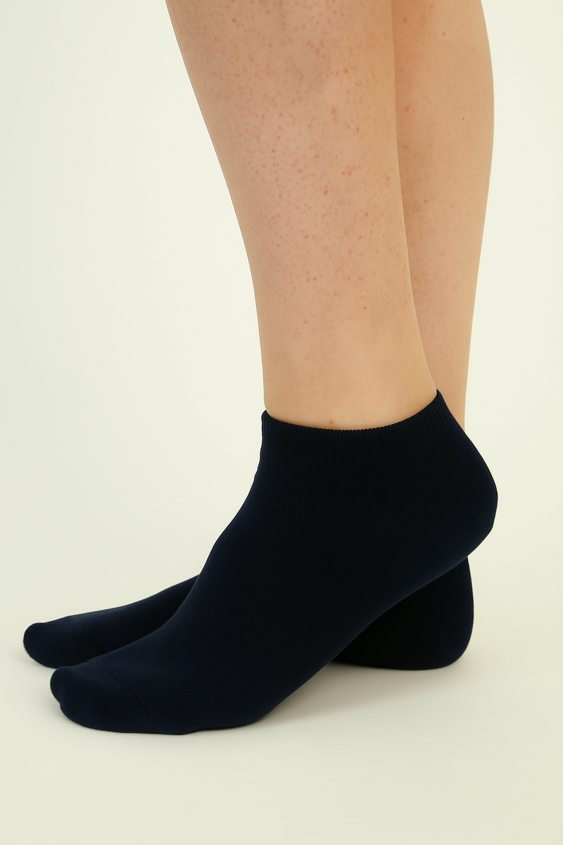 Niedrige nahtlose dunkelblaue Bambus-Socken - 6 Paar