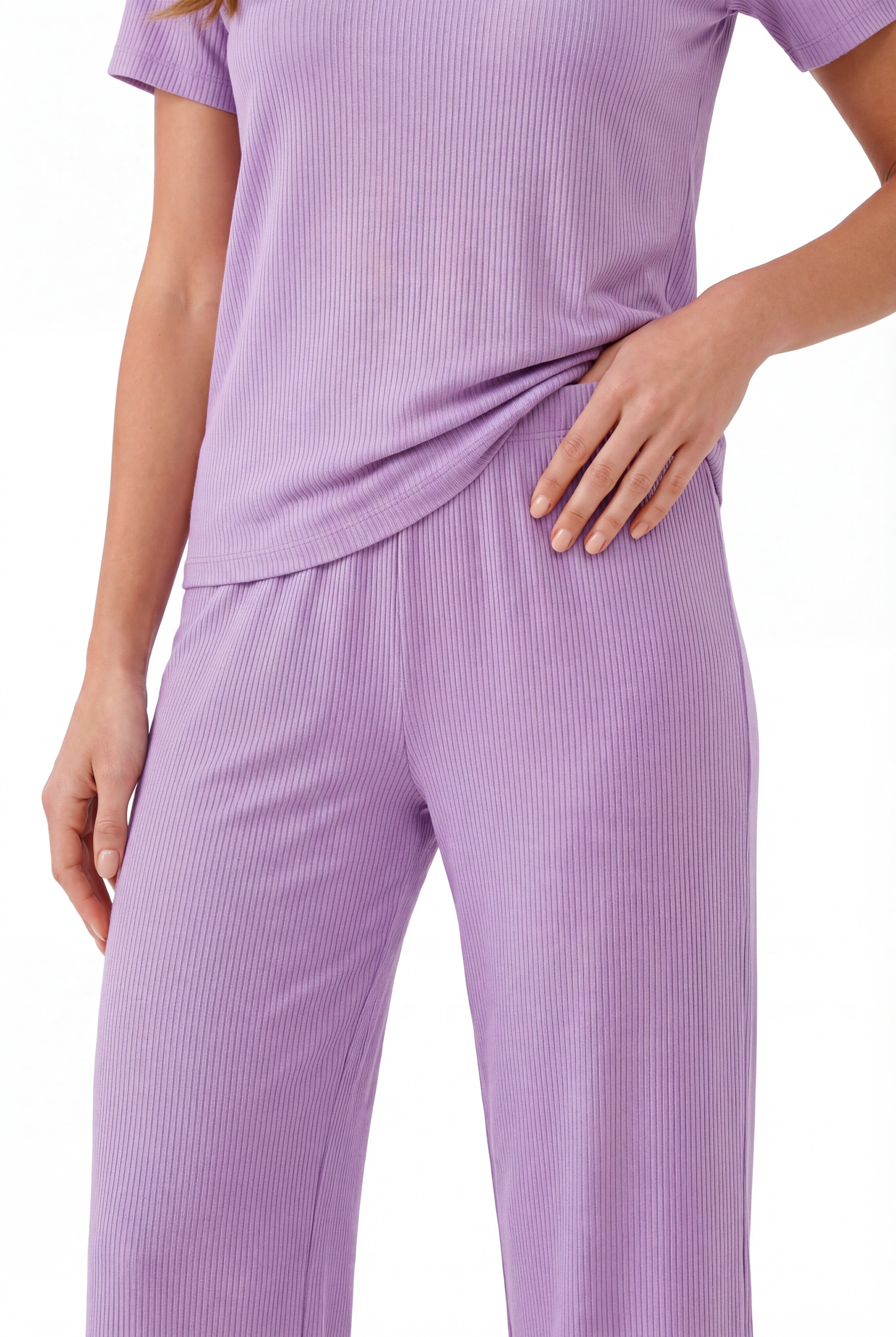 Pijama de bambú de manga corta con pantalón capri