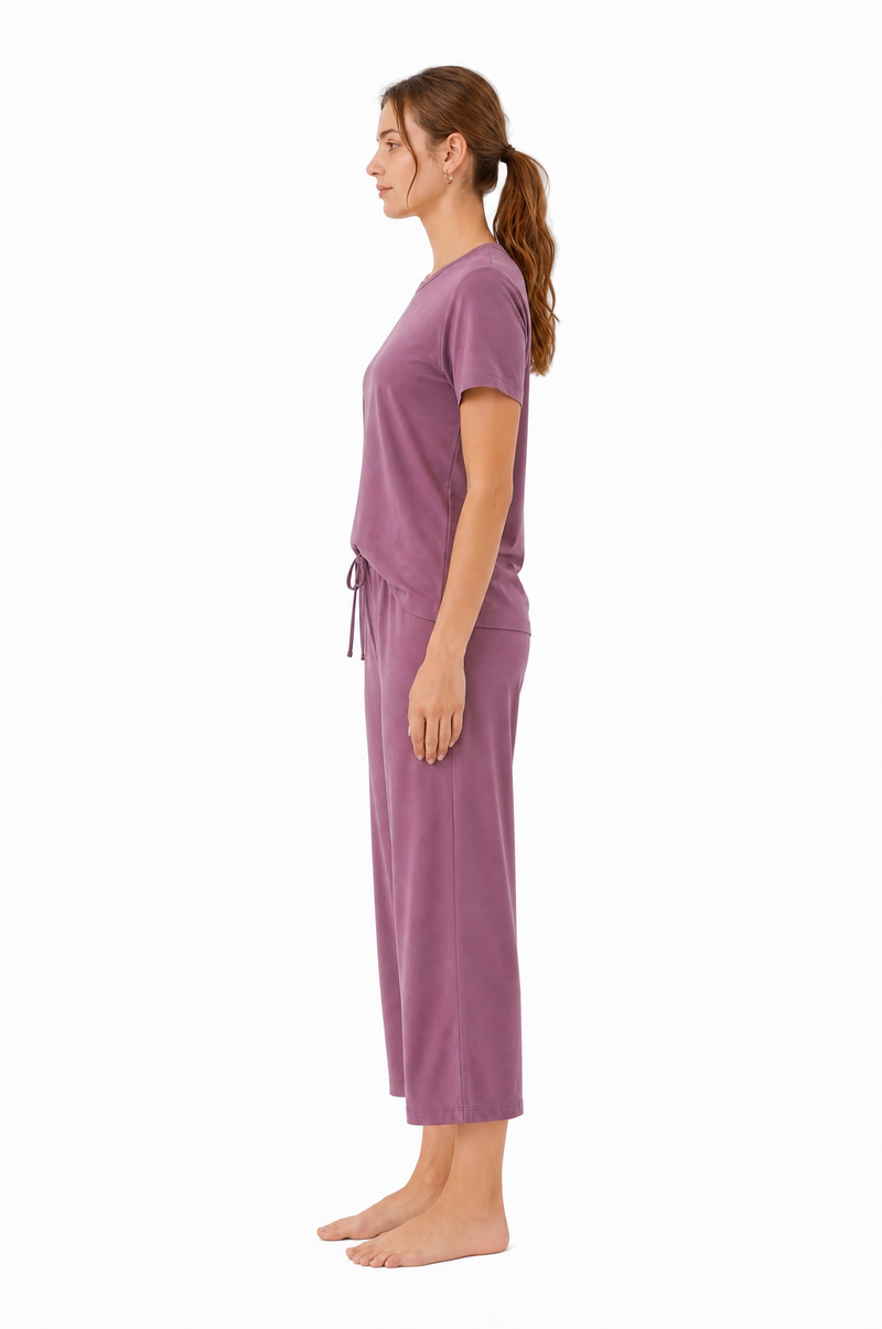 Pyjama en bambou manches courtes et pantalon 7/8