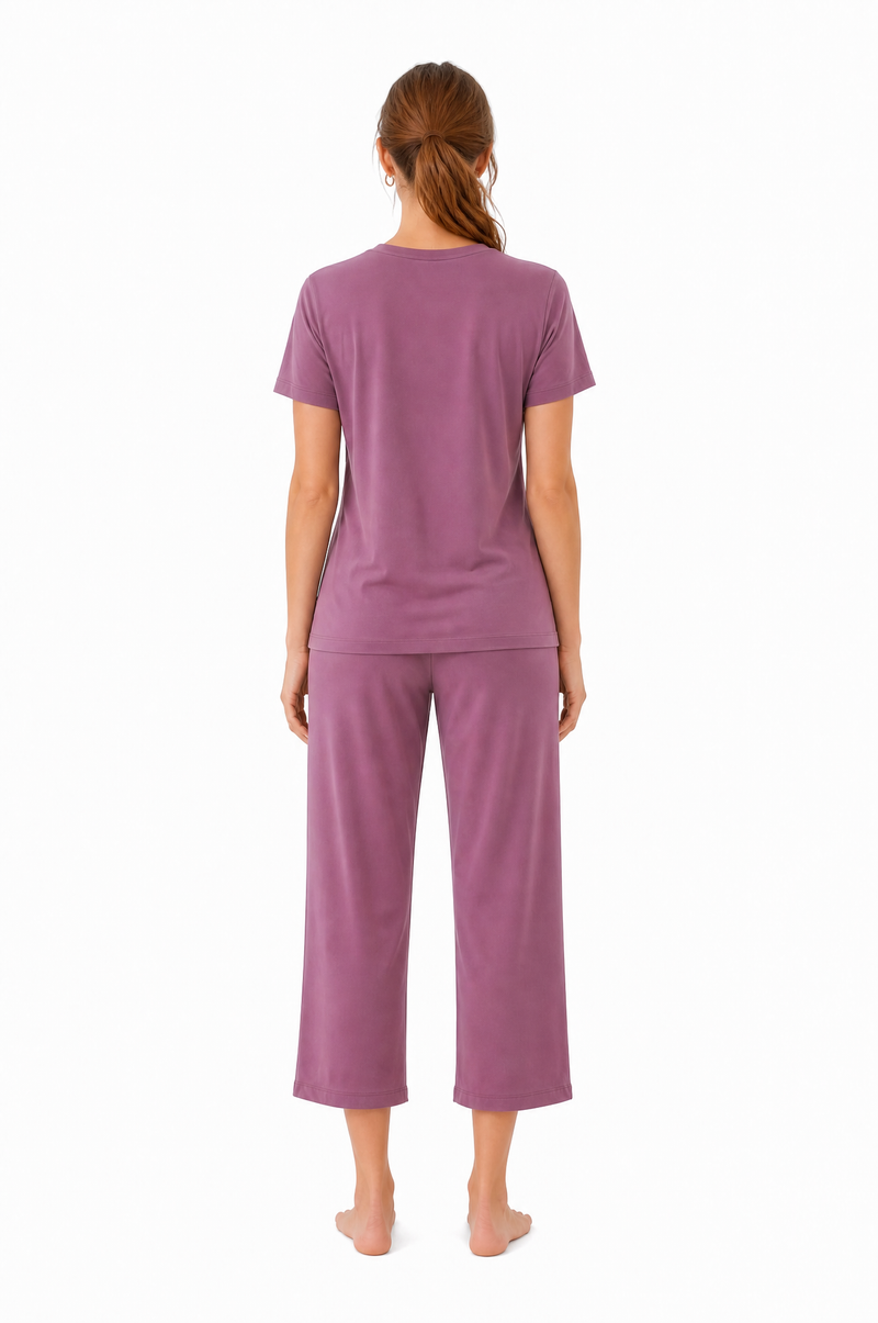 Pyjama en bambou manches courtes et pantalon 7/8