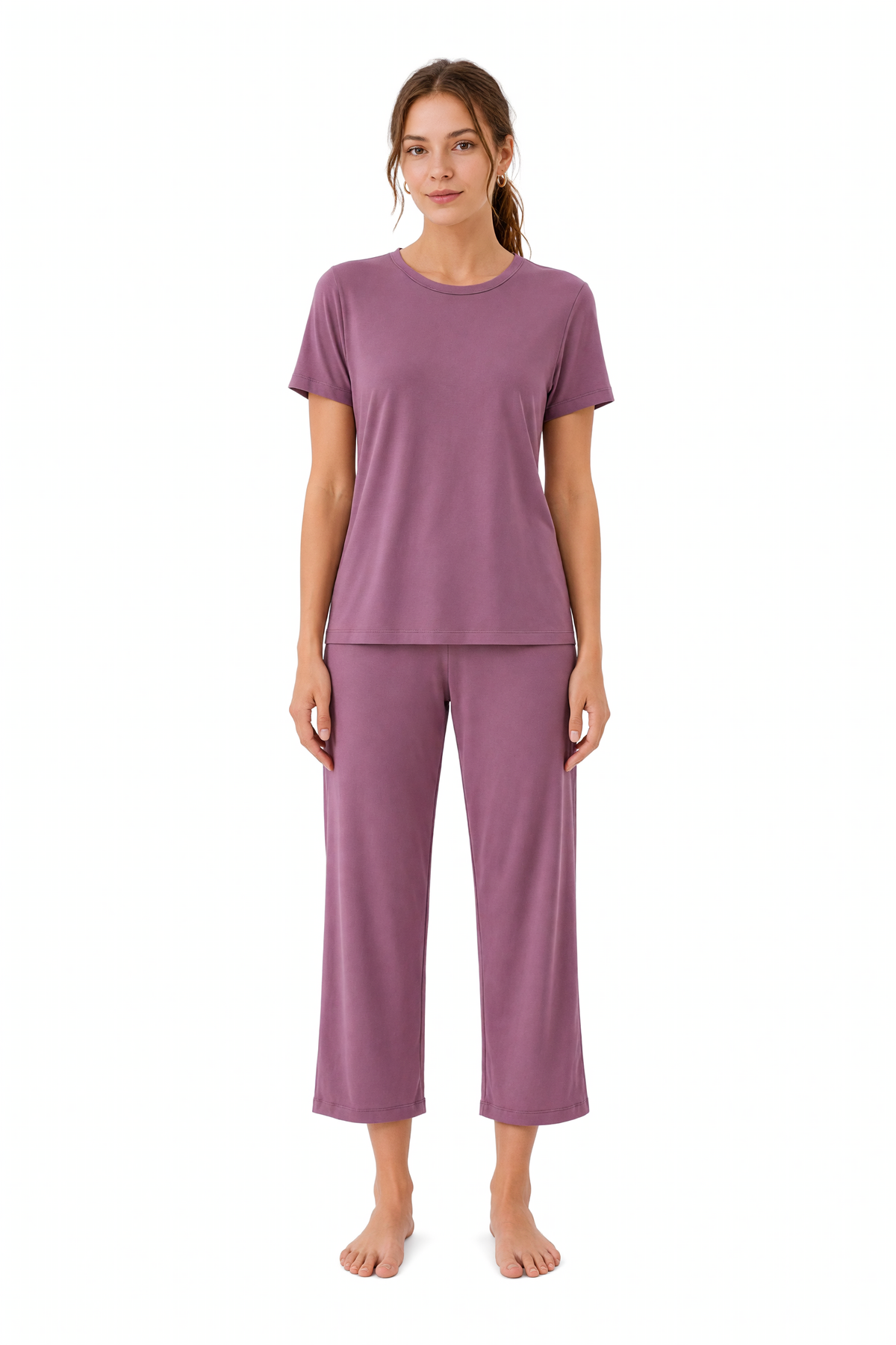 Pyjama en bambou manches courtes et pantalon 7/8