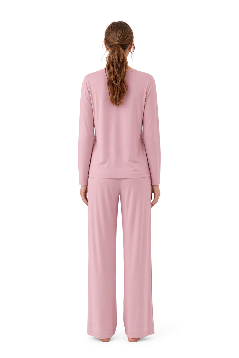 Pijama largo de bambú y algodón de tejido más grueso