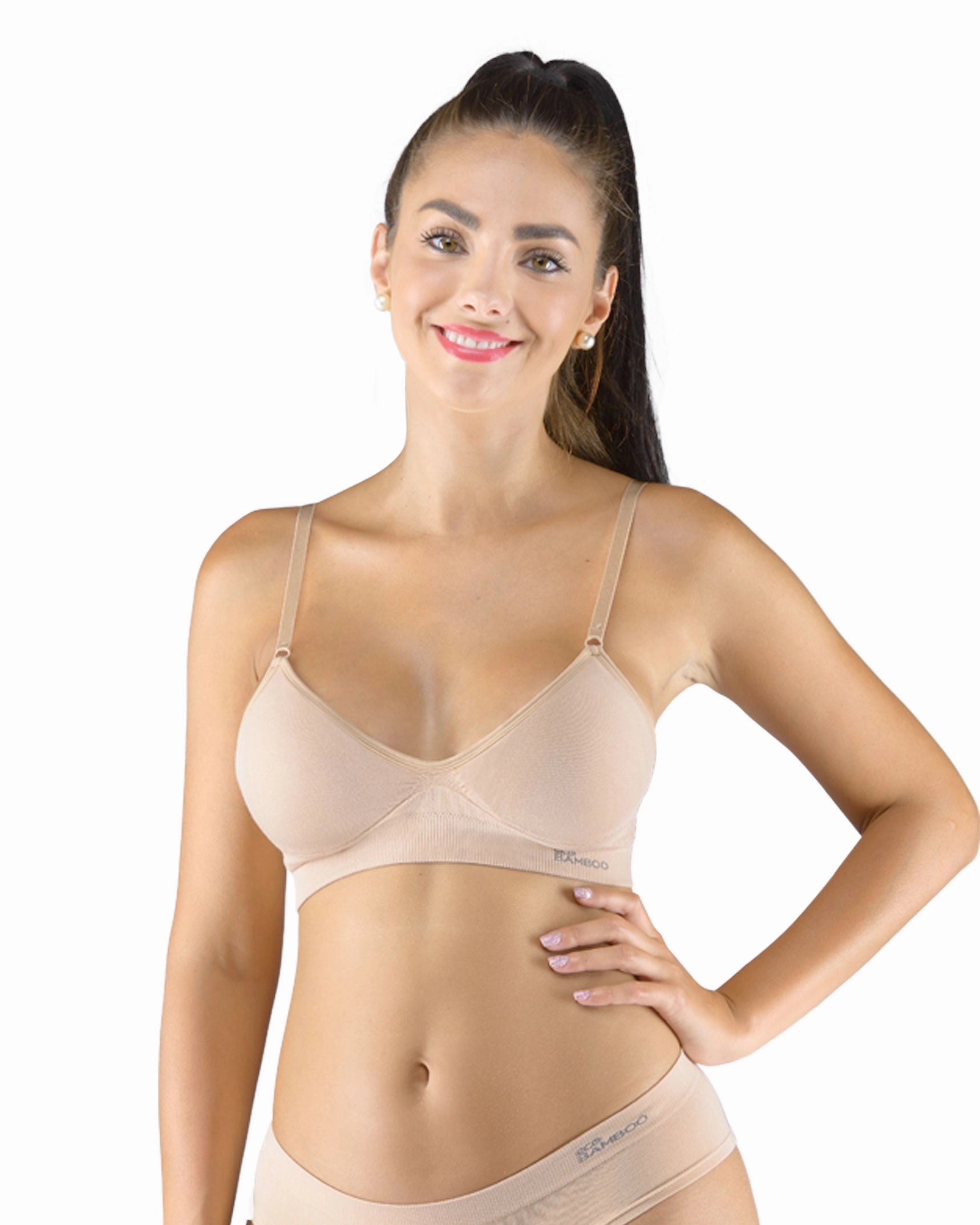 Soutien-gorge rembourré avec bretelles réglables en bambou
