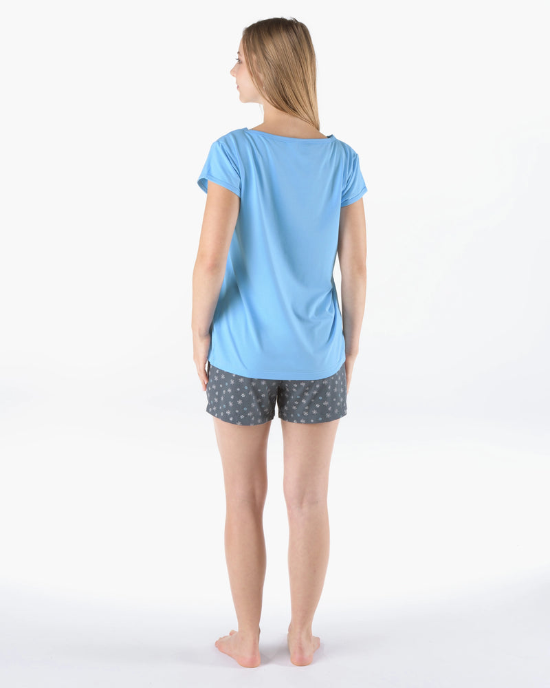 Pyjama mit Shorts aus Bambus und Baumwolle