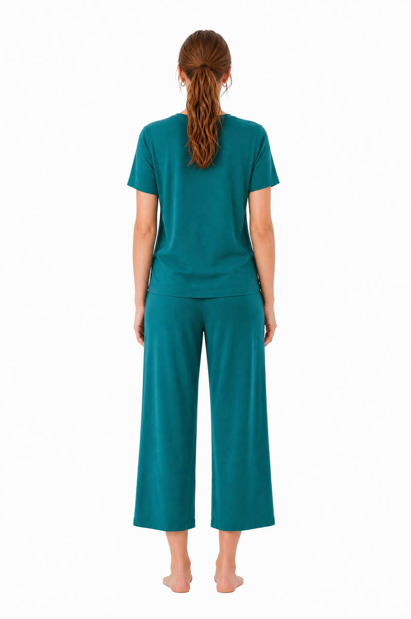 Pyjama en bambou manches courtes et pantalon 7/8