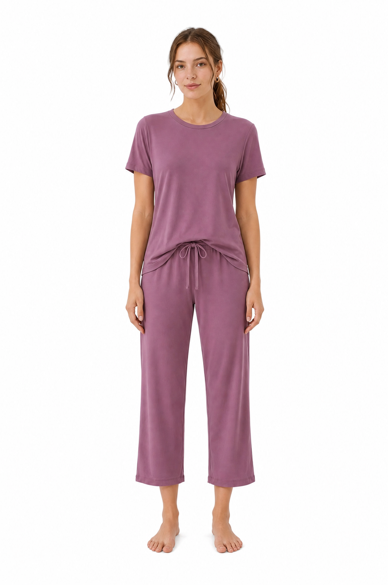 Pyjama en bambou manches courtes et pantalon 7/8