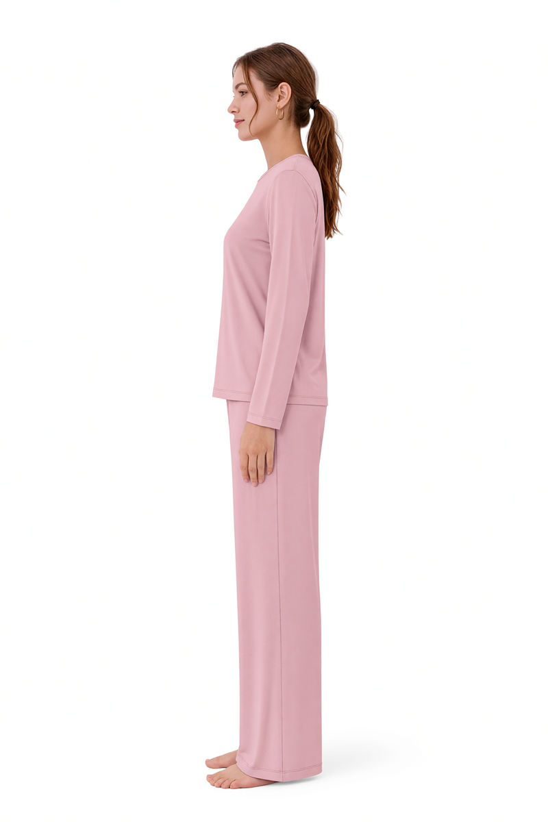 Pijama largo de bambú y algodón de tejido más grueso