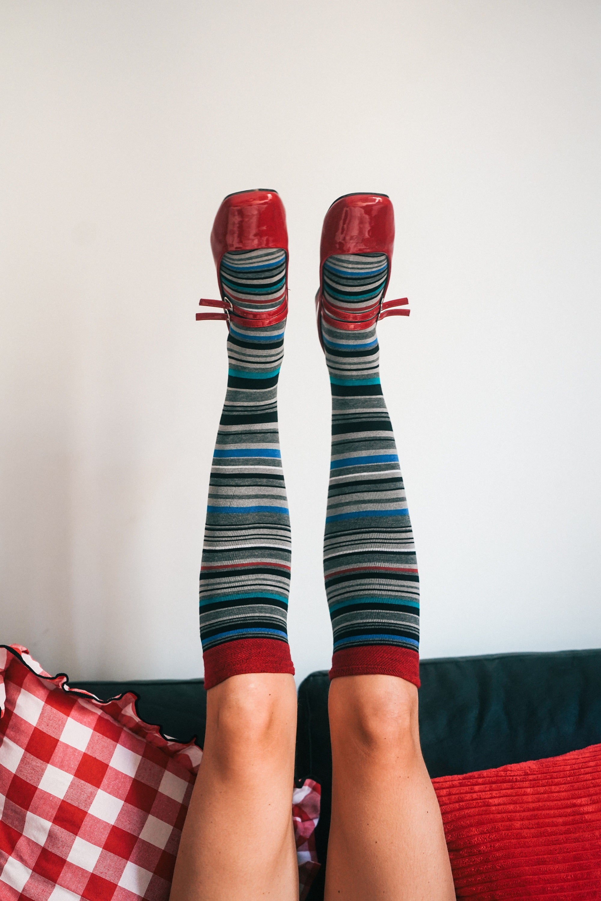 Calzini in bambù colorati senza cuciture al ginocchio - 3 paia